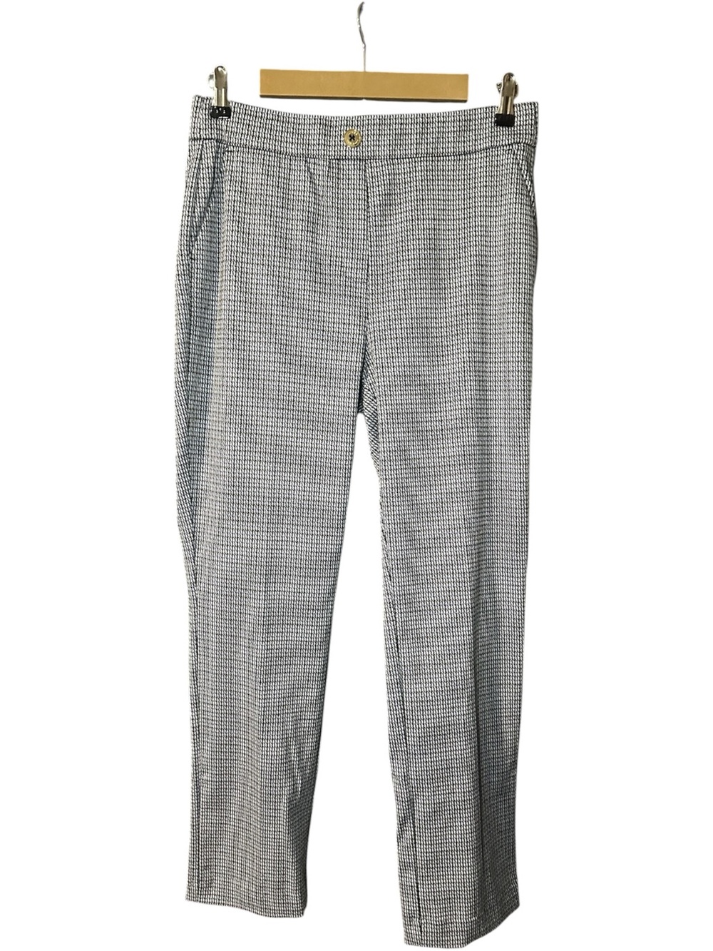 Jones New York Houndstooth Straight Leg Ankle Pants Blue Black Size Medium